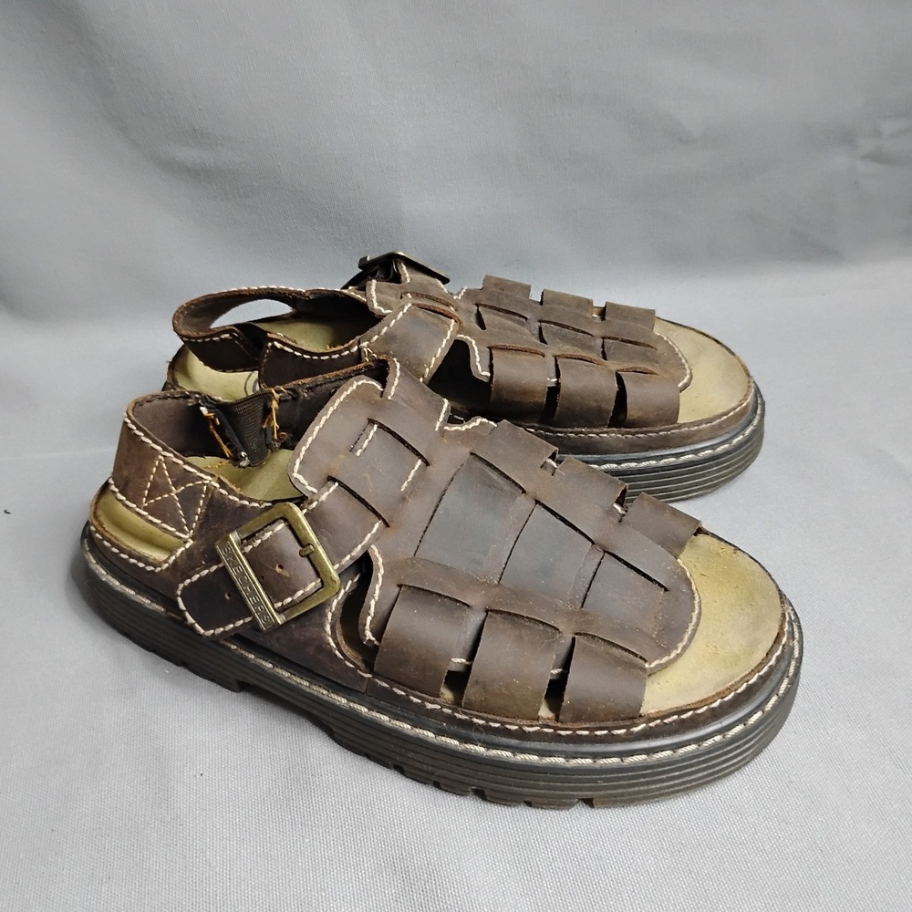 Skechers Mens SN 4312 Brown Leather Fisherman Sandals Size 11